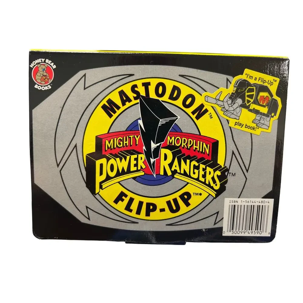 Vintage Mighty Morphin Power Rangers Flip-Up Book Black Mastodon 1994 VTG